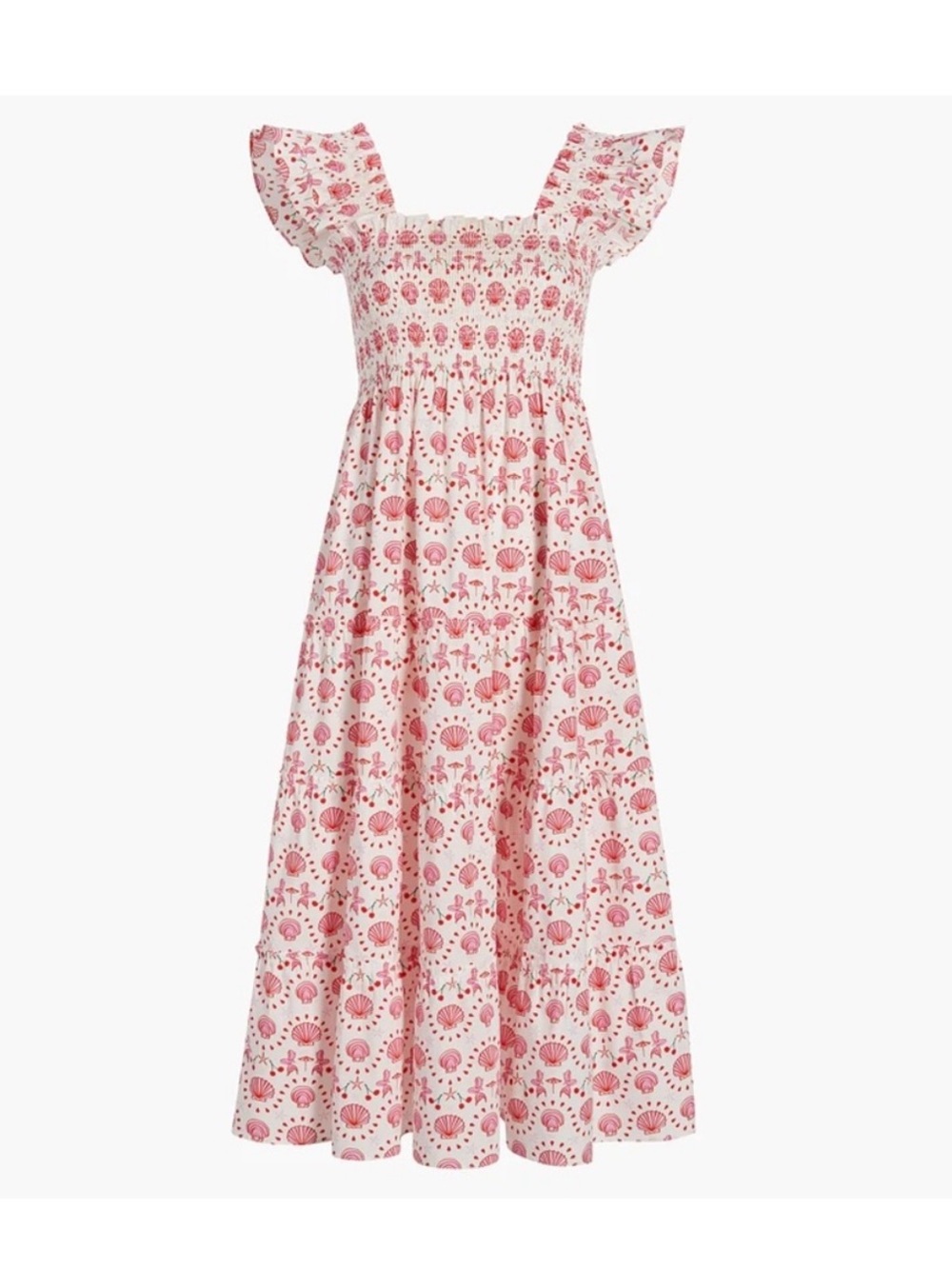 Hill House Mermaid Ellie Nap Dress Pink Shell Midi Size XS - Picture 3 of 10